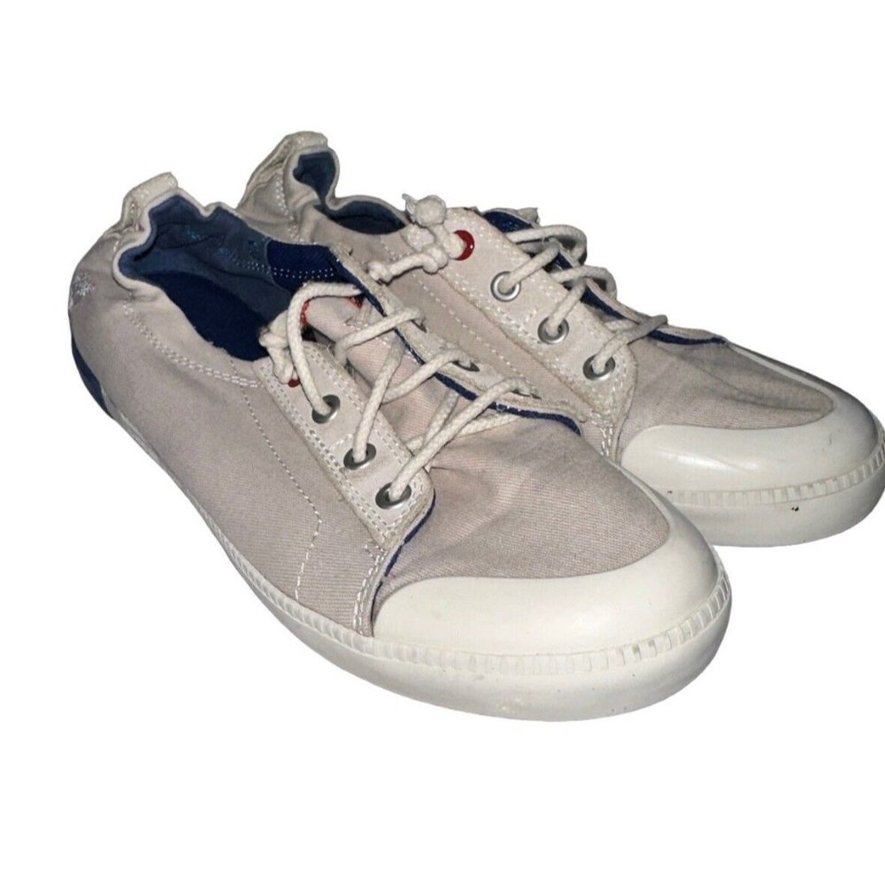 Timberland Womens Newport Bay Canvas Sneakers Sz 8 Beige
